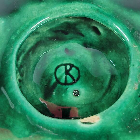 Vintage Green and Brown Spur Ashtray with Handle, Mid-Century Modern Farmhouse - Picture 11 of 11